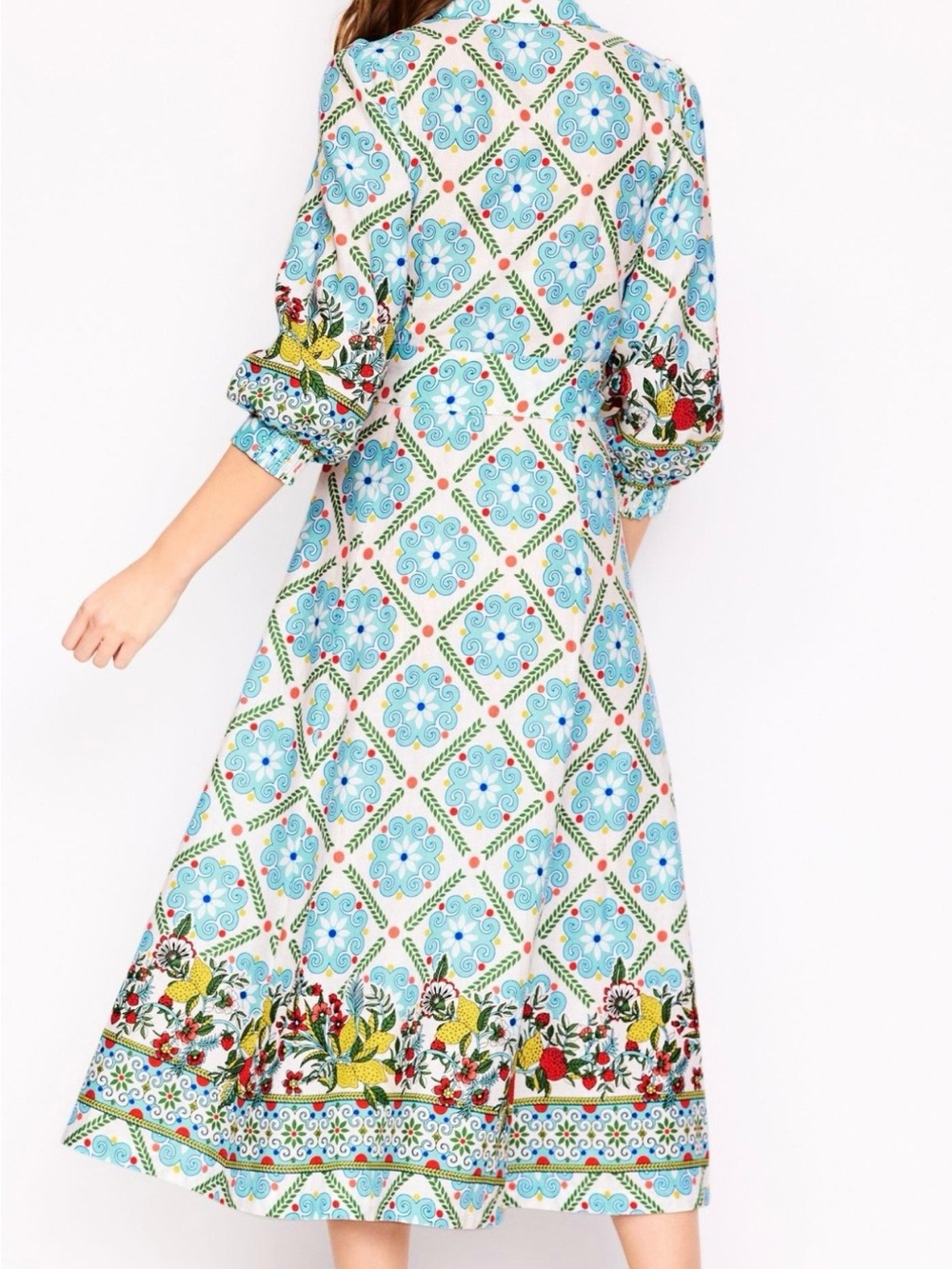 Boden Blue Patterned Maxi Shirt Dress Clara - Picture 2 of 8